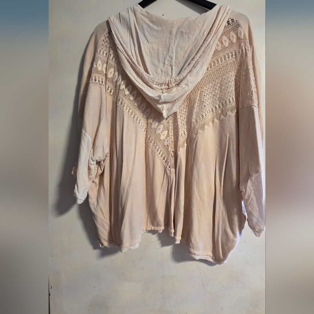 POL Women's Pink Lace Tunic Top - Picture 3 of 3